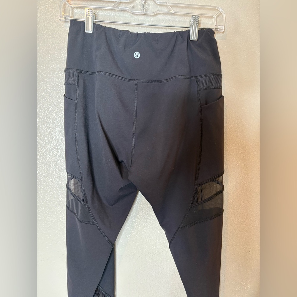 Black Mesh Lululemon Leggings.